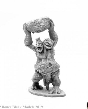 Reaper Bones Black: Two Headed Troll Plastic Miniature