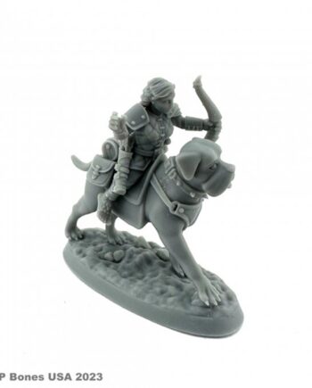 Reaper Bones Usa Dungeon Dwellers: Female Halfling Dog Rider Plastic Miniature