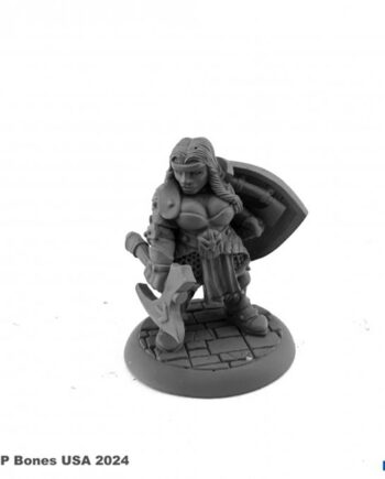 Reaper Bones Usa Reaper Legends: Freya Fangbreaker  Dwarf Shieldmaiden Plastic Miniature