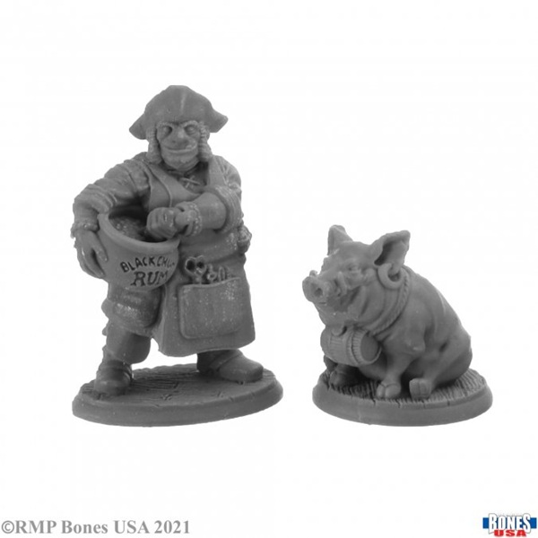 Reaper Bones Usa Reaper Legends: Stumpy Dan Mcginty And Grog Hog Plastic Miniatures