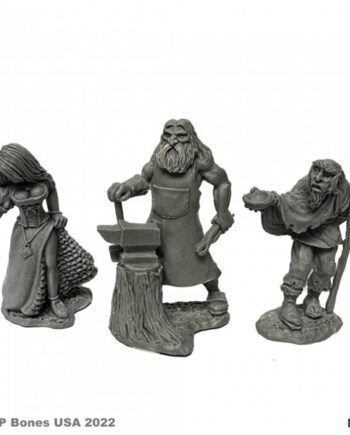 Reaper Bones Usa Reaper Legends: Townsfolk  Strumpet  Blacksmith  Beggar  Plastic Miniatures