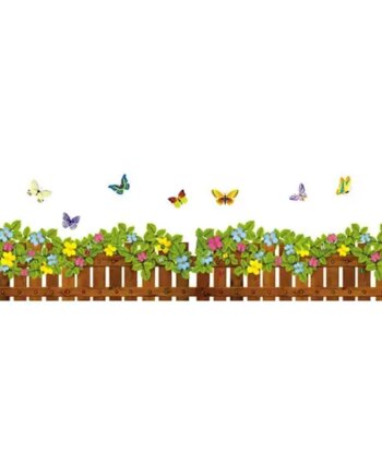 Rigtig Fint Blomsterhegn  Flot Wallsticker Med Hegn  Blomster Mm