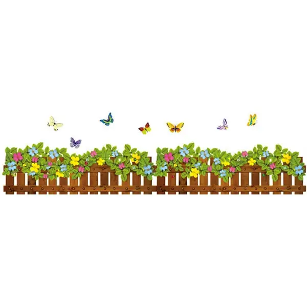 Rigtig Fint Blomsterhegn Flot Wallsticker Med Hegn Blomster Mm