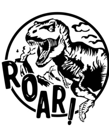 Roar  Dinosaurus Wallsticker  På Vej Ind På Værelset  58x61cm