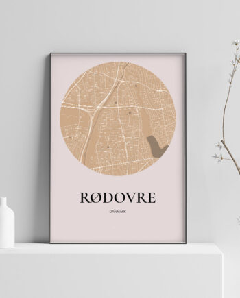 Rødovre Plakaten Rundt Kort Guld 70 100 Cm  B1