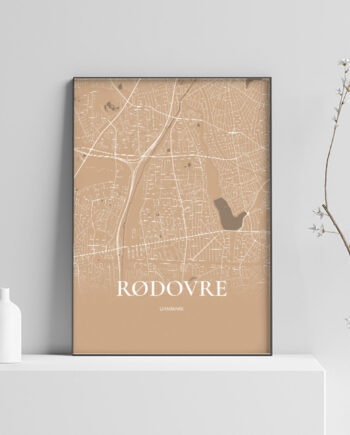 Rødovre Plakaten Fuldt Kort Guld 70 100 Cm  B1