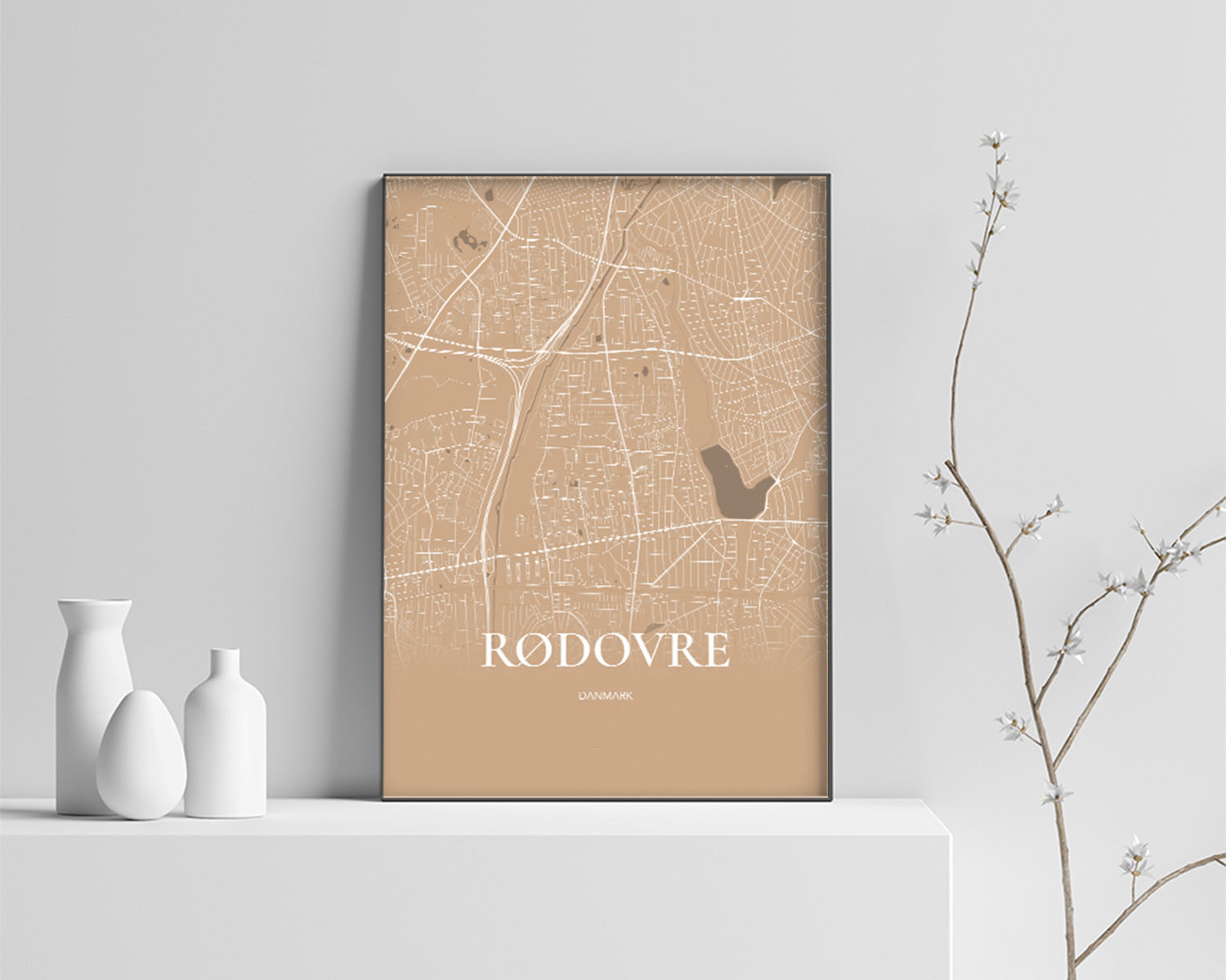 Rødovre Plakaten Fuldt Kort Guld 70 100 Cm  B1