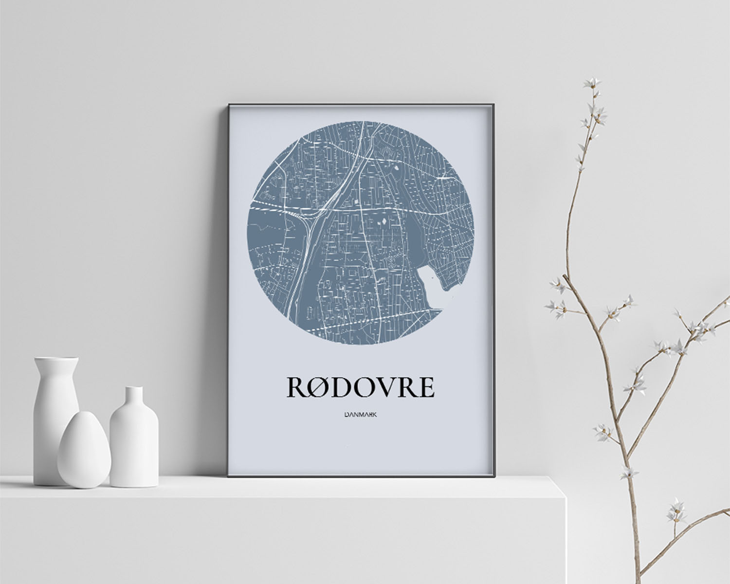 Rødovre Plakaten Rundt Kort Havblå 70 100 Cm  B1