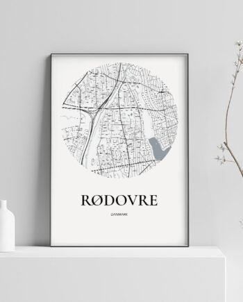 Rødovre Plakaten Rundt Kort Hvid 70 100 Cm  B1