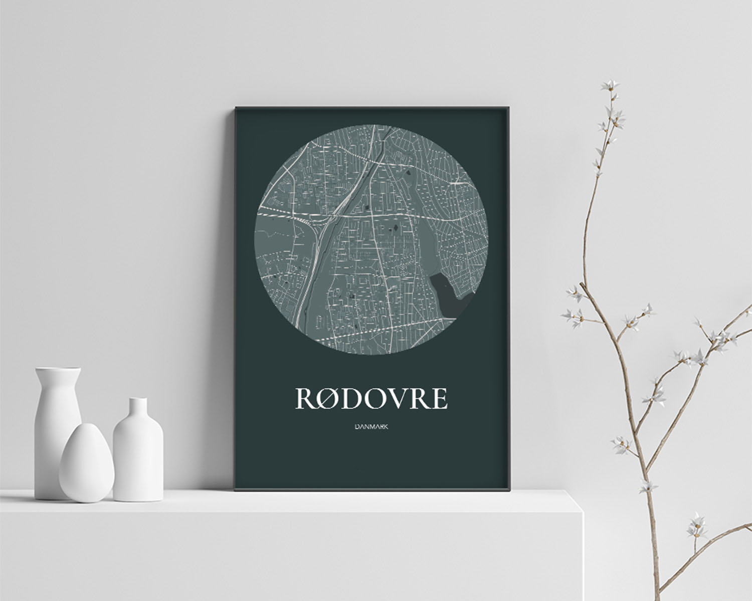Rødovre Plakaten Rundt Kort Skovgrøn 70 100 Cm  B1