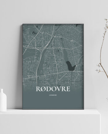 Rødovre Plakaten Fuldt Kort Skovgrøn 70 100 Cm  B1