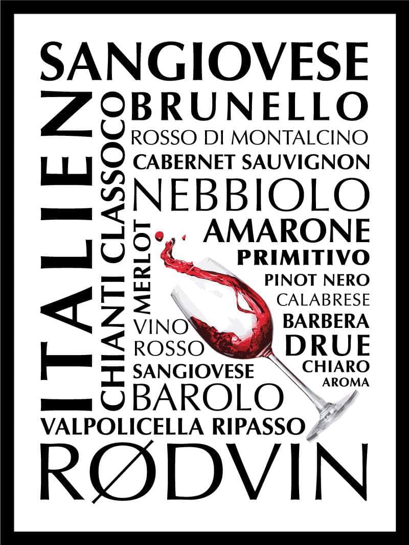 Rødvin Plakat Italien