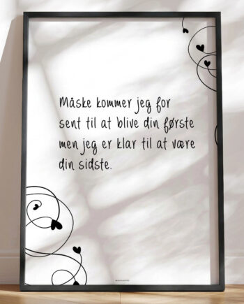 Romantisk Citatplakat Din Sidste