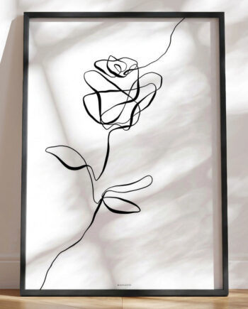 Rose Line Art Plakat