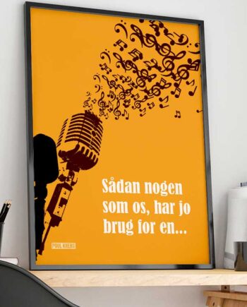 Sådan Nogen Som Os Poul Krebs-plakat Gul Med Mikrofon 21   29    A4  Kr  199 -