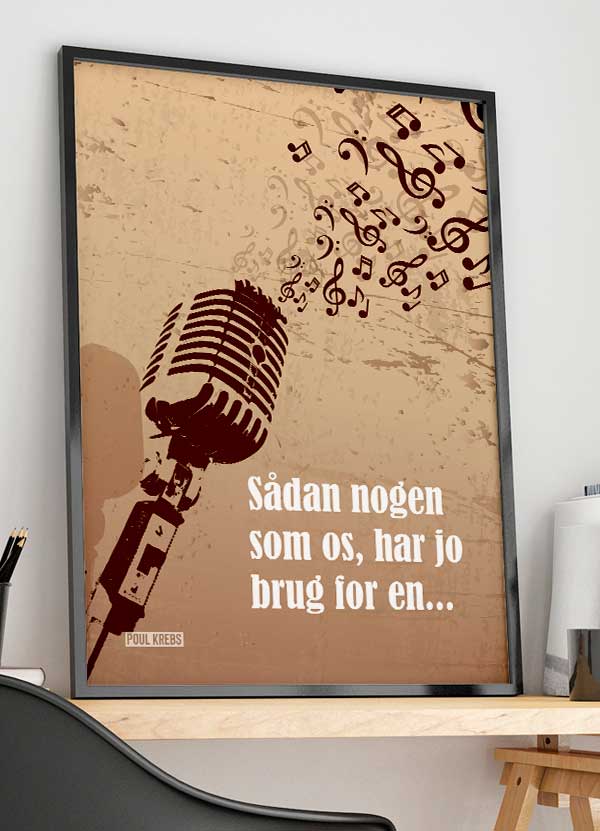 Sådan Nogen Som Os Poul Krebs-plakat Med Mikrofon-effekt 21 29 A4 Kr 199 -