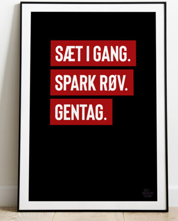 Sæt   Gang Spark Røv Gentag-plakat 21   29    A4  Kr  199 -