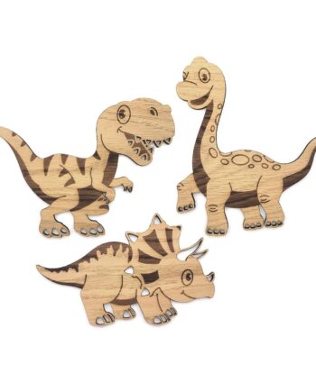 Sæt Med   Træfigurer Til Børn Dinosaurer