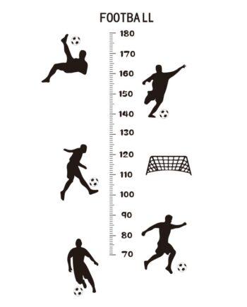 Sej Fodbold Målebånds Wallsticker  Højdemåler Der Måler Højden Fra 70-180cm