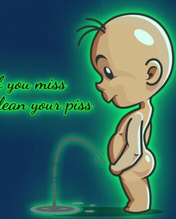 Selvlysende Toilet Skilt  Toilet Wallsticker Med Mange Muligheder  If You Miss Clean Your Piss