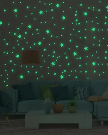 Selvlysende Wallsticker Med Stjerner  Stjerner Og Flere Stjerner  Hele 333 Stk