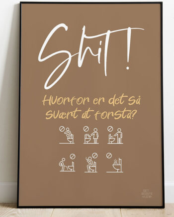 Shit Hvorfor Er Det Så Svært At Forstå Toilet Plakat  Brun  21   29    A4  Kr  199 -