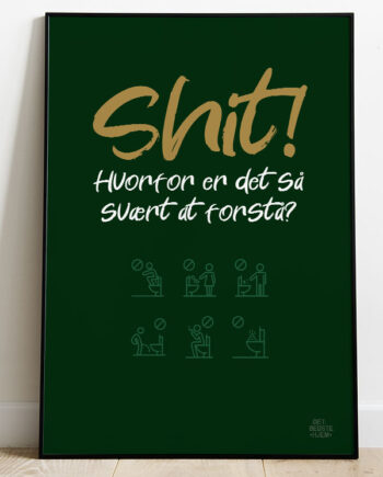 Shit Hvorfor Er Det Så Svært At Forstå Toilet Plakat 21   29    A4  Kr  199 -