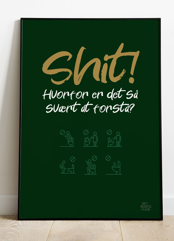 Shit Hvorfor Er Det Så Svært At Forstå Toilet Plakat 21 29 A4 Kr 199 -