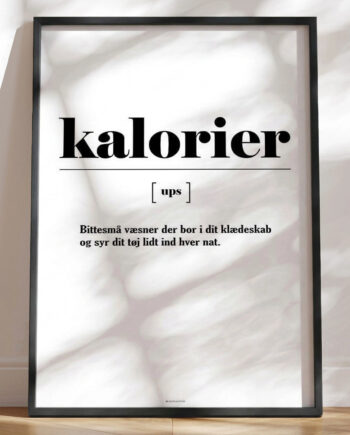 Sjov Plakat Med Definition Af Kalorier