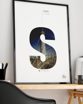 Skagen-plakat Det Grå Fyr 21   29    A4  Kr  199 -
