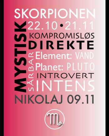 Skorpionen Stjernetegn Med Tekst Plakat