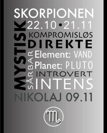 Skorpionen Stjernetegn Med Tekst Plakat