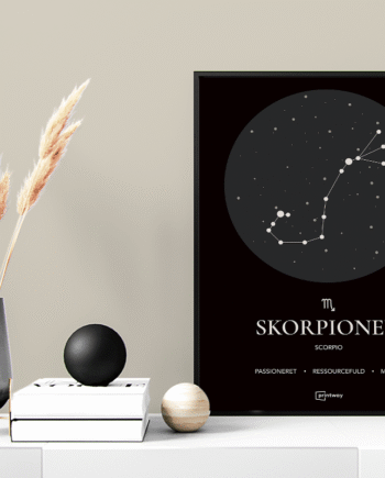 Skorpionen Stjernetegn Plakat Sort 60 84 Cm  A1