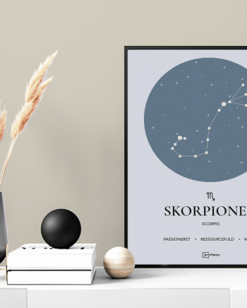 Skorpionen Stjernetegn Plakat Havblå 60 84 Cm  A1