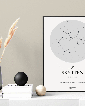 Skytten Stjernetegn Plakat Hvid 60 84 Cm  A1