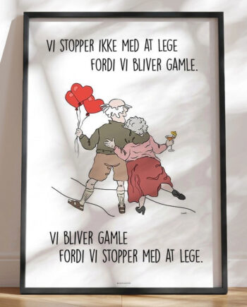 Sød Bedsteforældre Plakat Om At Huske At Lege