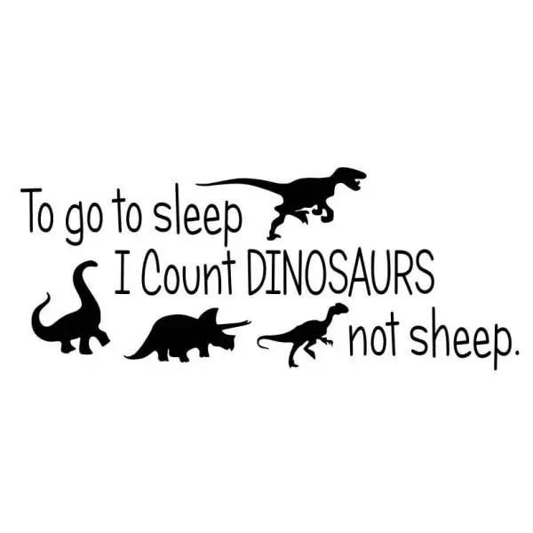 Sød Dinosaurus Wallsticker Med Et Sjovt Citat Count Dinosaurs