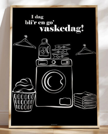 Sort Vaskeplakat Med Redskaber