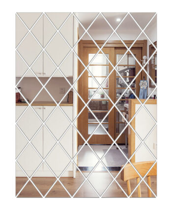 Spejlvæg Med Selvklæbende Spejle Til At Lave Et Stort Diy Spejl  58 Stk  100x100cm