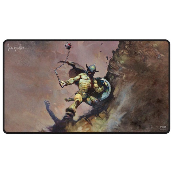 Spillem 195 165 Tte Playmat Frank Frazetta: Warrior With Ball And Chain Black Stitched Ultra Pro 16755