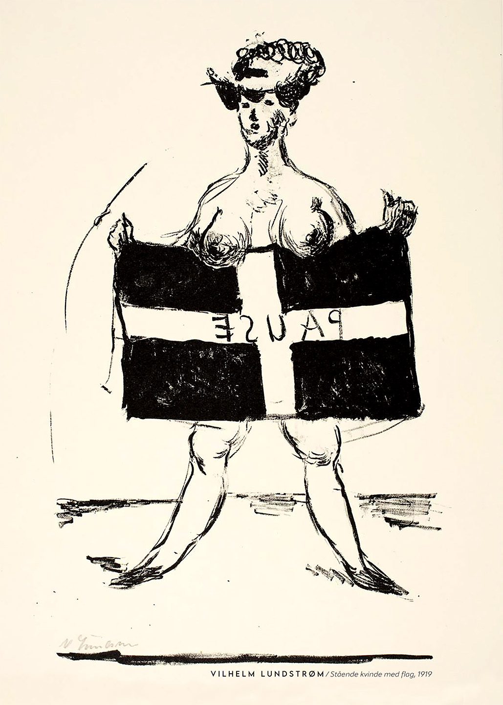 Stående Kvinde Med Flag  1919 Af Plakatwerket