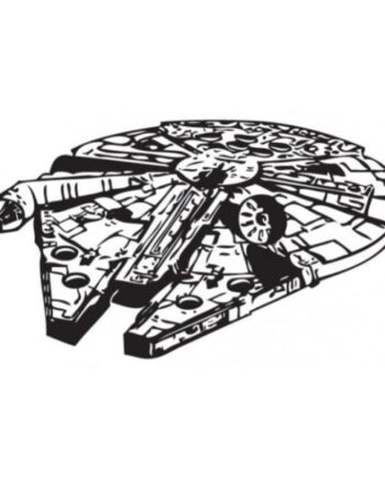 Star Wars Wallsticker  Tusindårsfalken  Sort Hvid  57x88cm