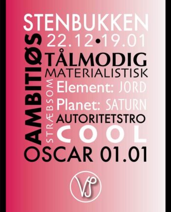 Stenbukken Stjernetegn Med Tekst Plakat