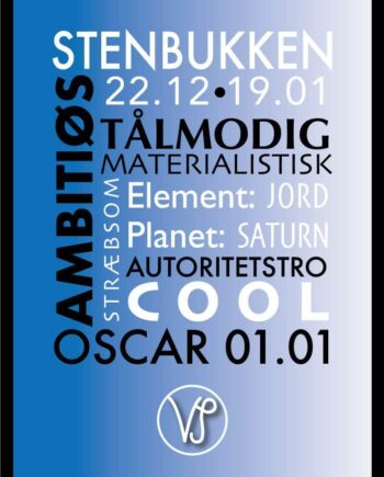 Stenbukken Stjernetegn Med Tekst Plakat