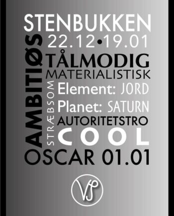 Stenbukken Stjernetegn Med Tekst Plakat