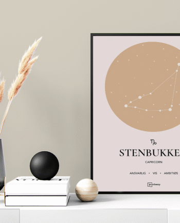 Stenbukken Stjernetegn Plakat Guld 60 84 Cm  A1