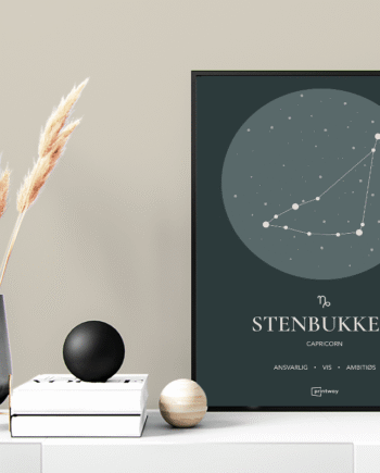 Stenbukken Stjernetegn Plakat Skovgrøn 50 70 Cm  B2