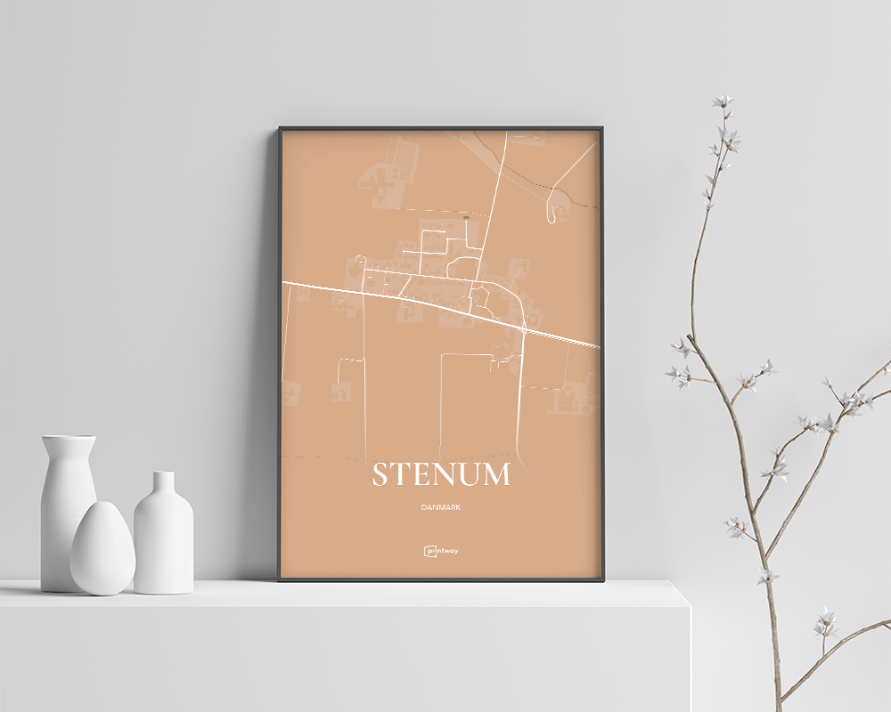 Stenum Plakaten Fuldt Kort Guld 70 100 Cm  B1