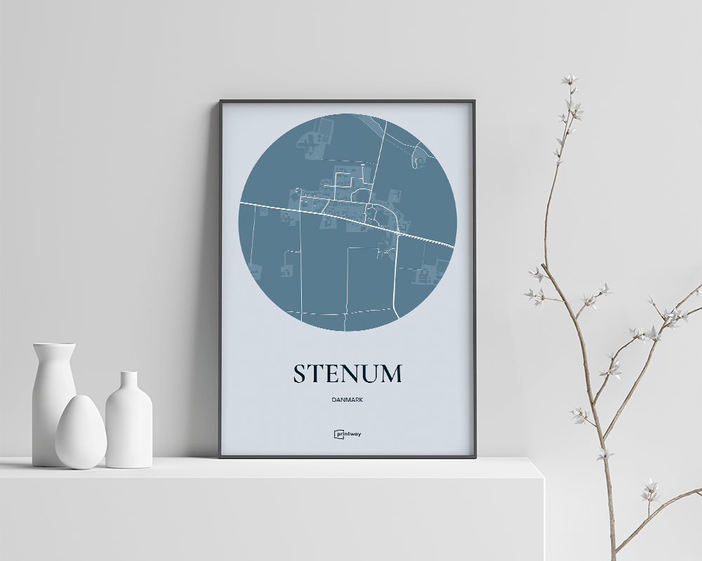 Stenum Plakaten Rundt Kort Havblå 70 100 Cm  B1