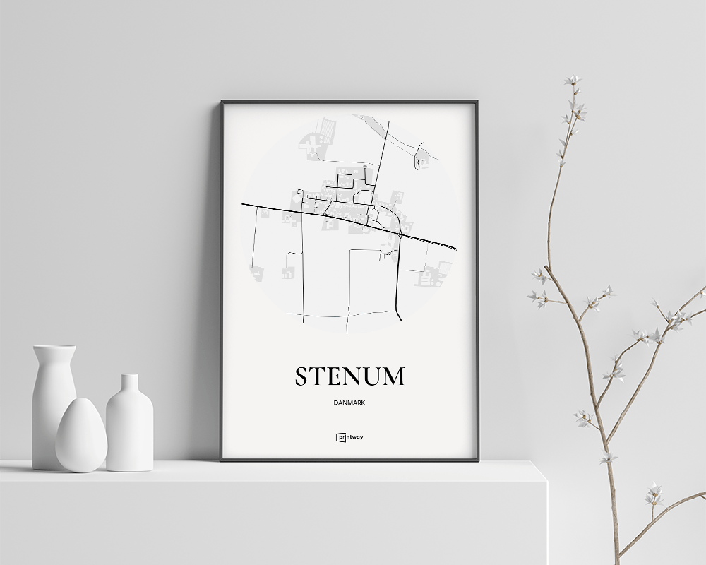 Stenum Plakaten Rundt Kort Hvid 70 100 Cm  B1